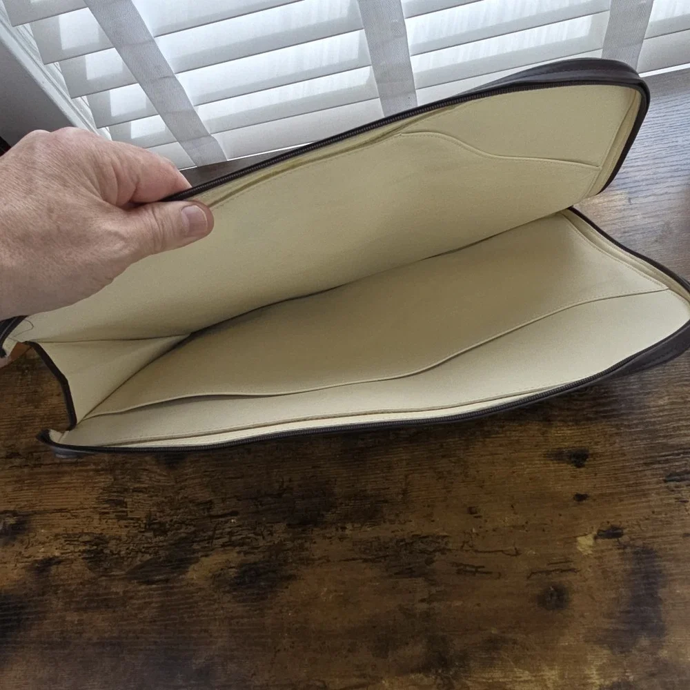 Connolly Dark Brown Soft-Grained Leather Document Pouch 15″x11″ – Compact & Luxe